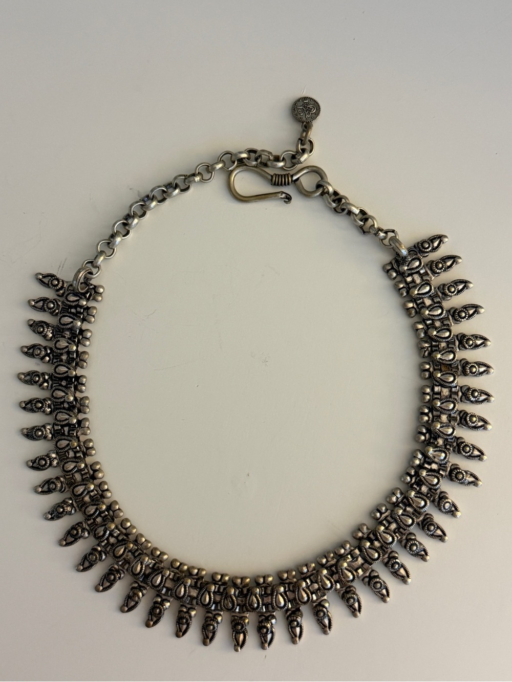 Child of Wild Antique Silver-Tone Tribal Pendant Collar Choker Necklace